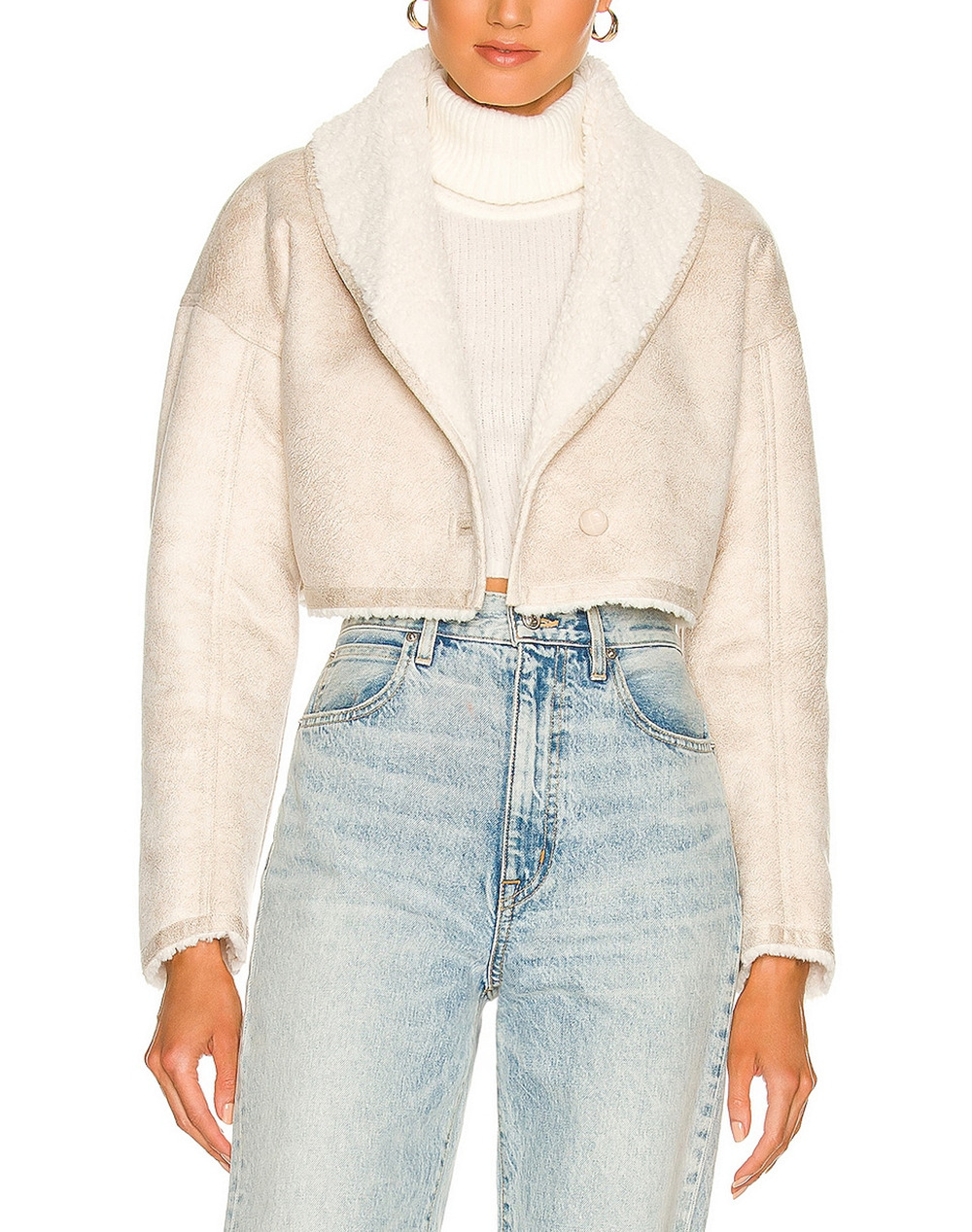 H:ours Cropped Cream Lailonie Jacket Size L